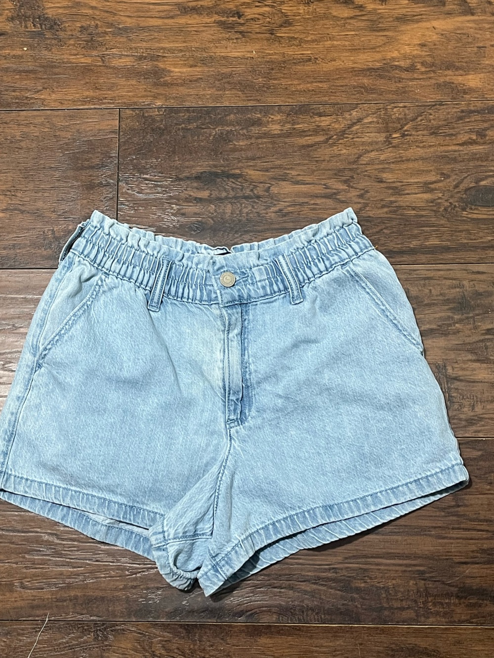 Hollister Light Blue Ultra High-Rise Mom Shorts